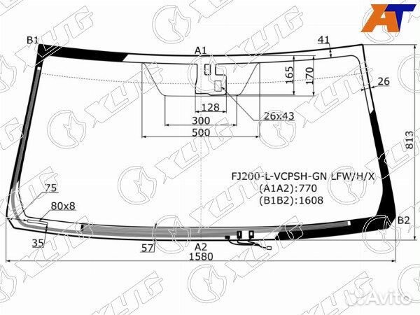 Стекло лобовое toyota land cruiser