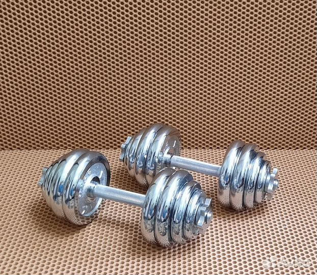 Гантели хром разборные 30кг. 28кг. Гриф 1200мм