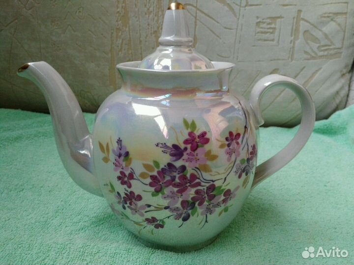 Чайник молочник Дулево,Ваза красное стекло