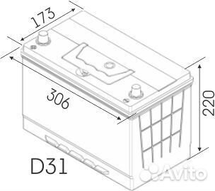 Доставка Акб 100ач Bars Asia (115D31L)