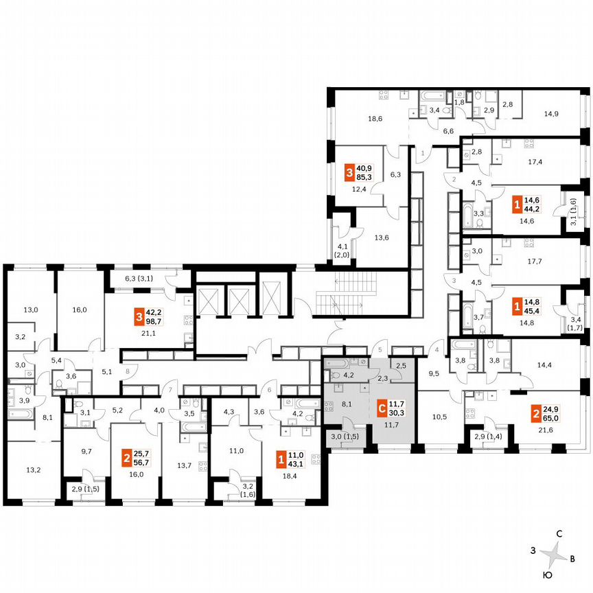 Квартира-студия, 30,3 м², 23/23 эт.