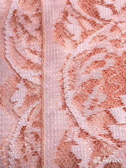 Кружево Купон гипюр метраж СССР винтаж цвет лосось