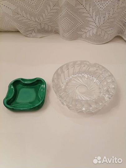 Пепельница малахитовое стекло Чехословакии