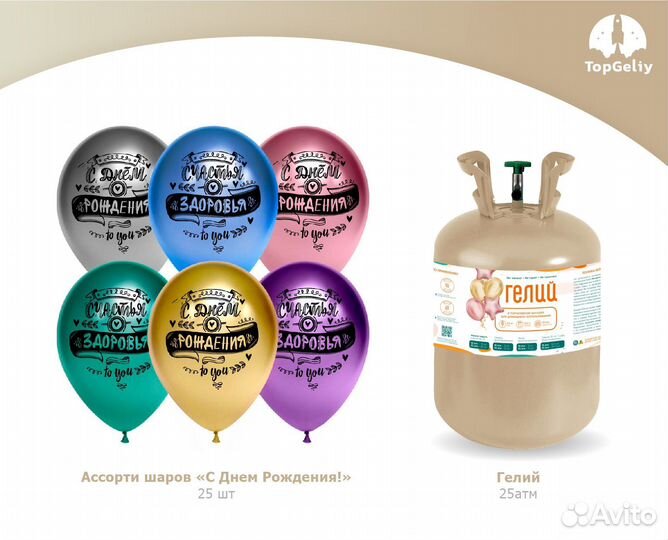 Баллон с гелием и набор шаров