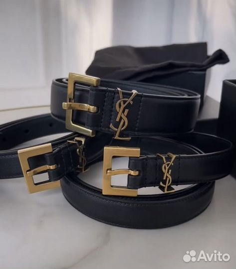 Ремень yves saint laurent 90 см ширина 2 см