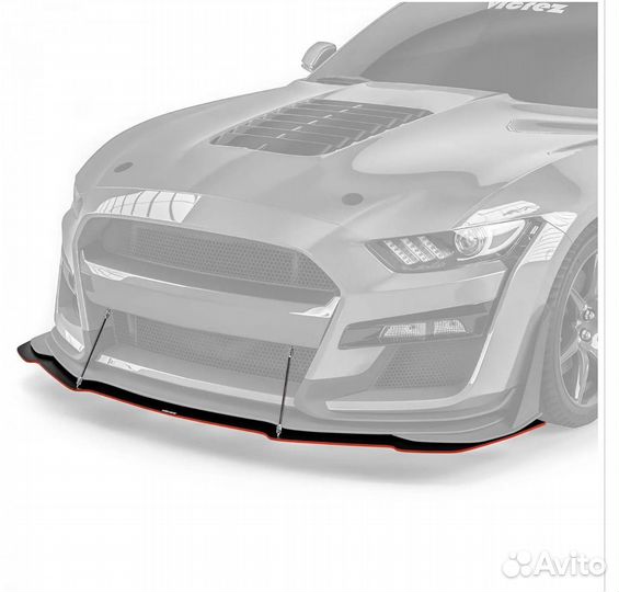 Губа переднего бампре ford mustang 2015+ GT500