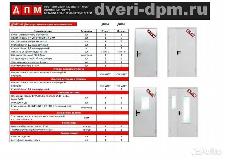 Дверь входная противопожарная ei 60 с сертификатом