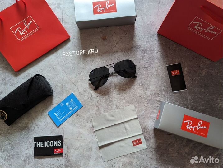 Очки Ray-Ban Aviator 3026 Чёрные + доставка