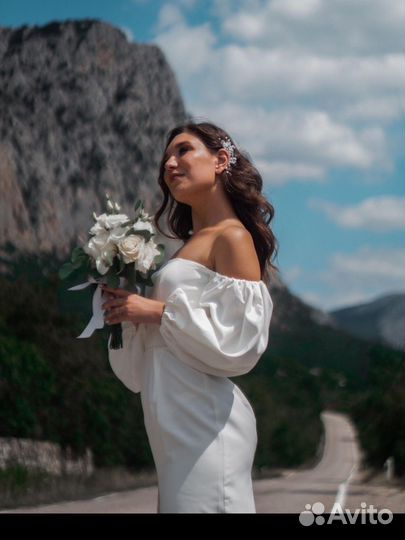 Платье молочное свадебное/вечернее