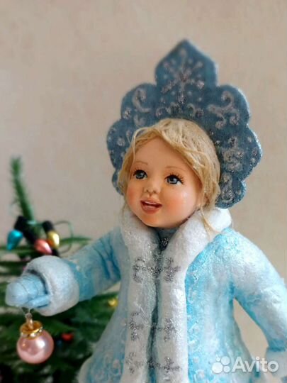 Ватная ёлочная игрушка Снегурочка