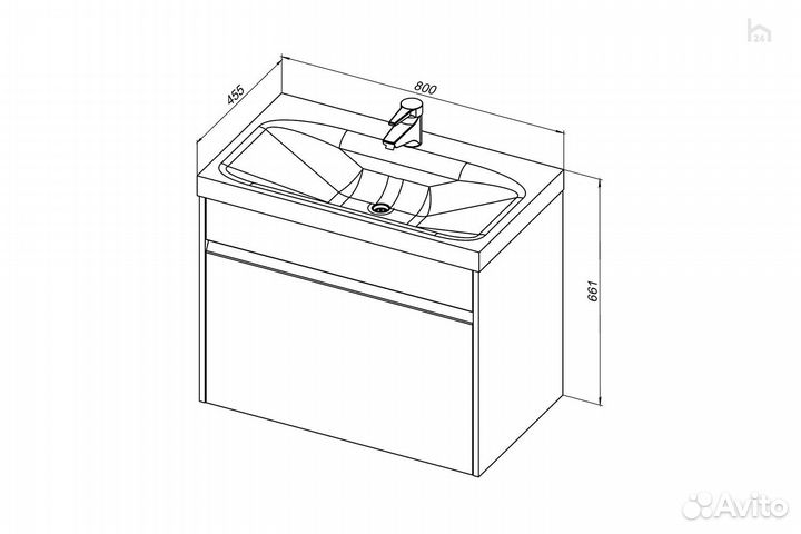 Тумба под раковину для ванной 80 Палермо