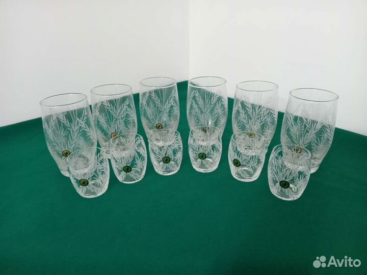 Набор стаканы+стопки. Гусь-хрустальный завод