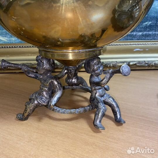 Фруктовница и менажница трубадуры путти бронза лат