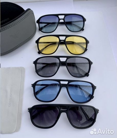 Очки emporio armani aviator желтые поляризационные