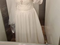 Свадебное платье с фатой 64-70, большой размер