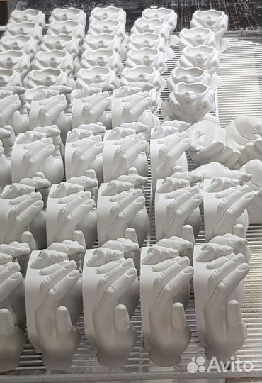 Гипсовое кашпо декор