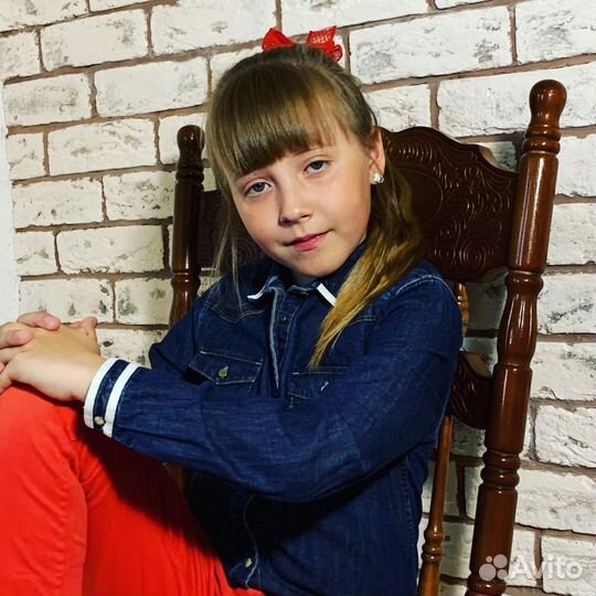 Джинсовая рубашка новая темно-синяя 128