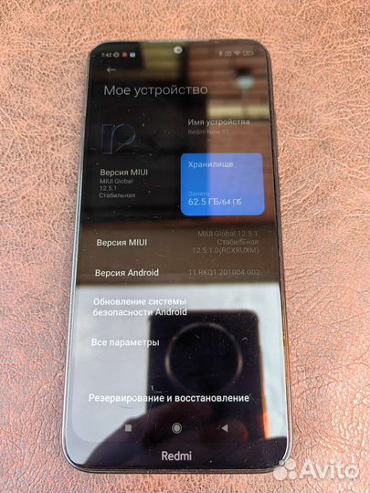 Телефон Xiaomi redmi note 8t 4/64