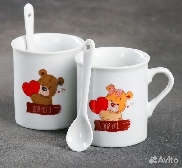 Набор «Для неё и для него»: кружка 180 мл 2 шт., л