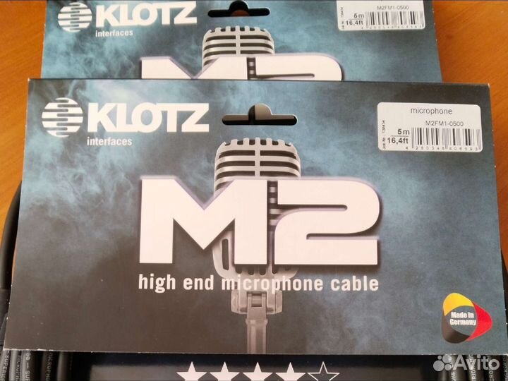 M2FM1-0500 M2 Кабель микрофонный XLR, 5м, Klotz