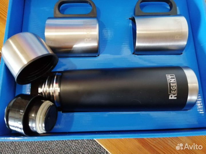 Термос с металлической колбой 0,5 л. + 2 кружки