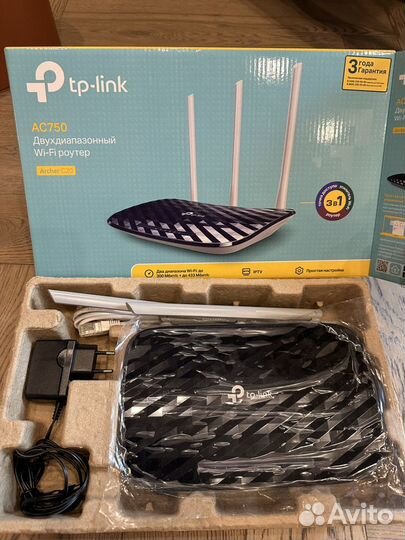 Wi-Fi роутер TP-link AC750, черный