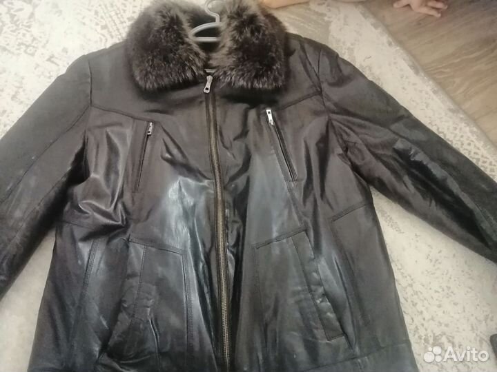 Дубленка укороченная мужская, натуральная