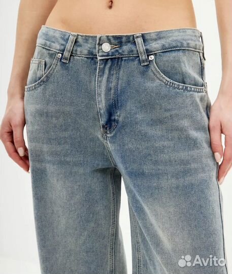 Джинсы y2k широкие трубы 44-46 размер женские