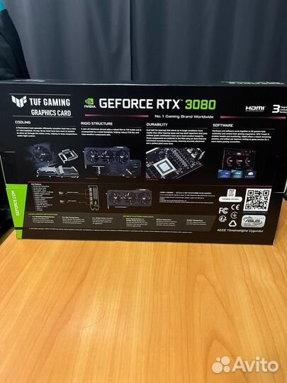 Видеокарта asus TUF gaming geforce RTX 3080 OC10GB