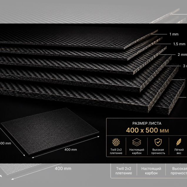 Карбон листовой twill (углерластик)
