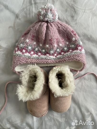 Комплект шапка, пинетки