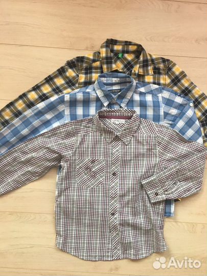 Рубашки в клетку, р.122-128