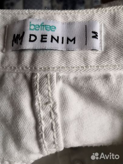 Женские джинсовые белые шорты 44 46