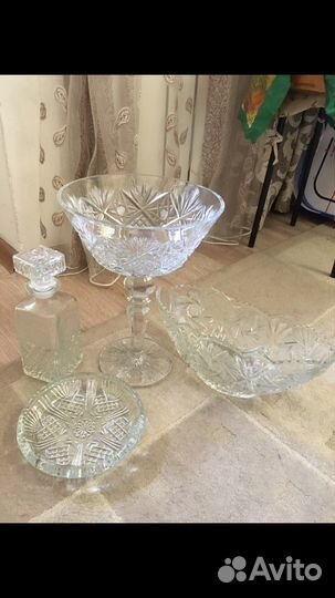 Вазы большие, высокие, хрусталь