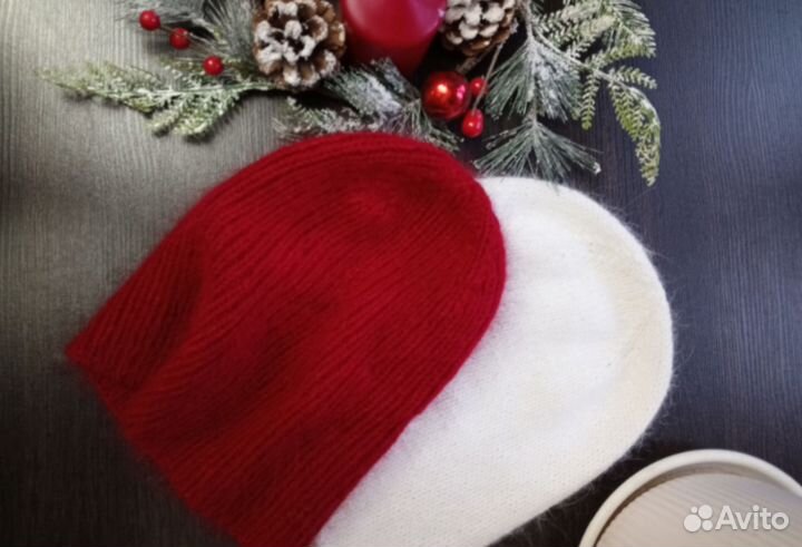 Вязаные шапки из пуха норки