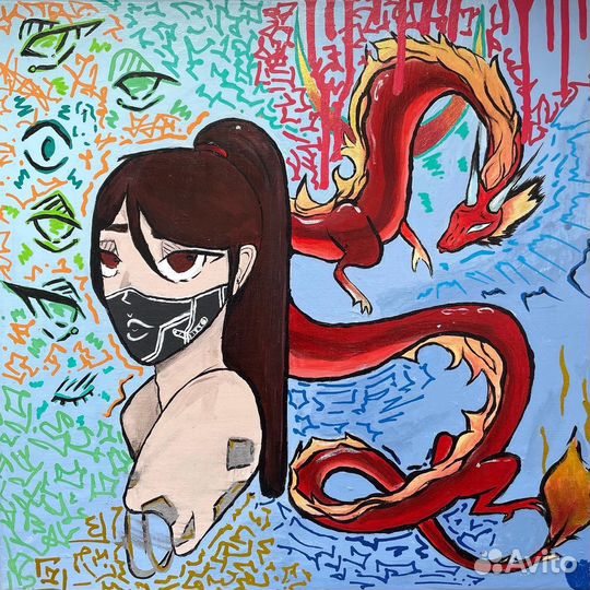 Картина акрилом на холсте