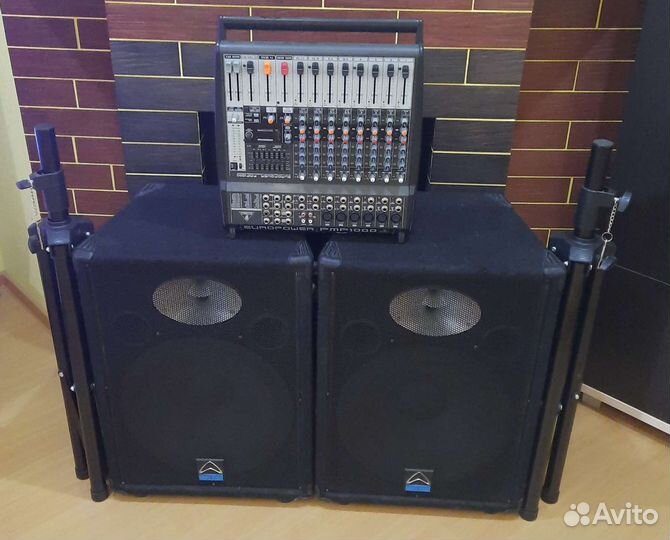 Колонки W-Sound 1200W Pro15 Активный микшер Стойки