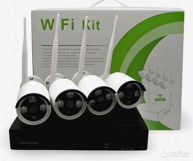 NEW Комплект видеонаблюдения 4 камеры ip wi-fi 5мп