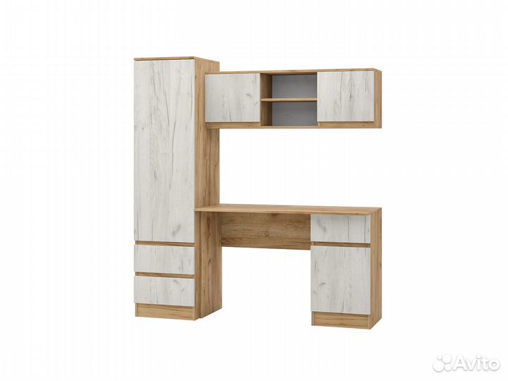 Письменный уголок Марчел крафт золотой/дуб белый