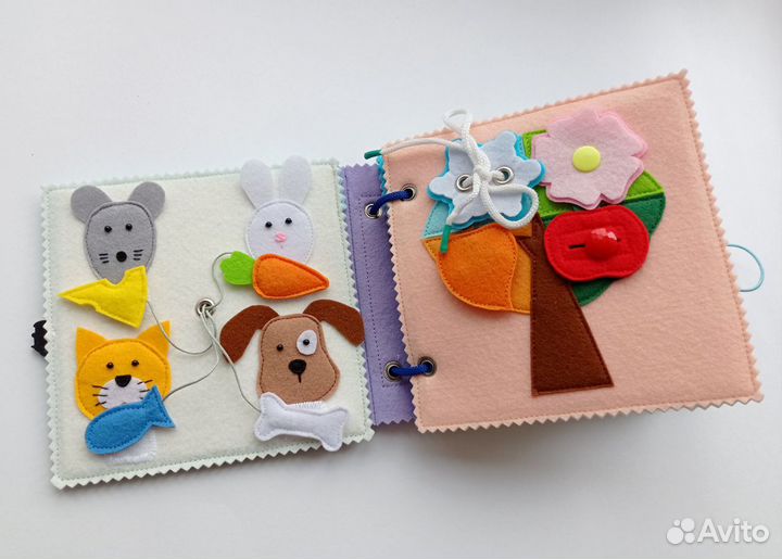 Развивающая книжка игрушка из фетра 1-3 года
