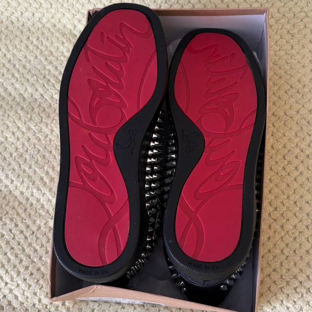 Christian Louboutin кеды с шипами черные high