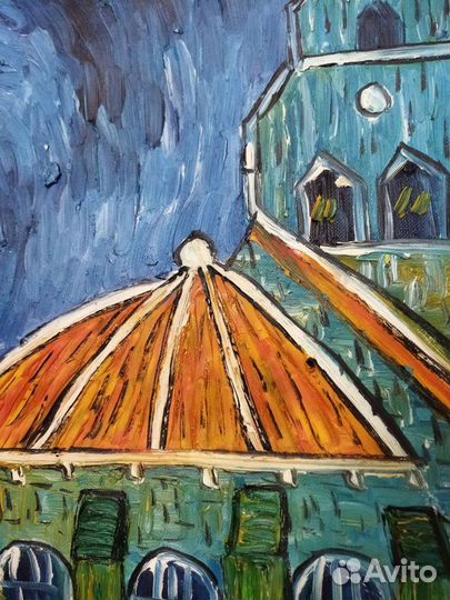 Репродукция Ван Гог - церковь, холст