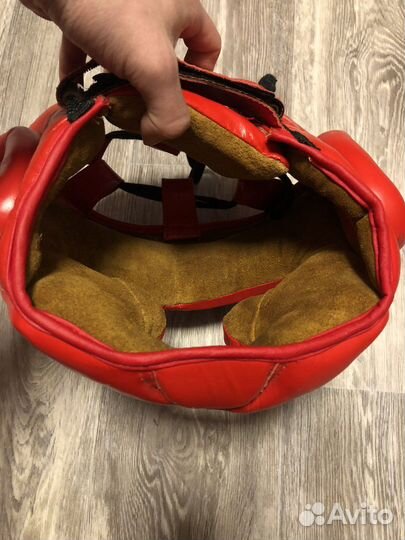 Боксерский шлем clinch кожаный