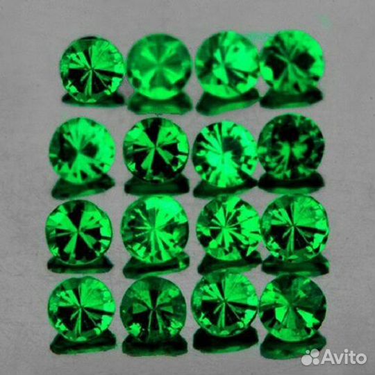 Гранат натуральный 1,15Ct 80шт 1,3мм VVS Цаворит