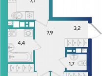 3-к. квартира, 68,8 м², 15/16 эт.