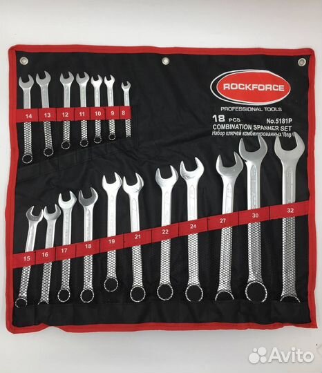 Набор ключей комбинированных 18пр. 8-32 rockforce