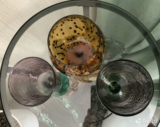 Бокалы/фужеры из цветного стекла новые