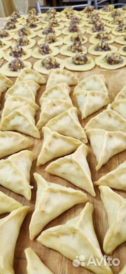Треугольники замороженные, с рубленным мясом
