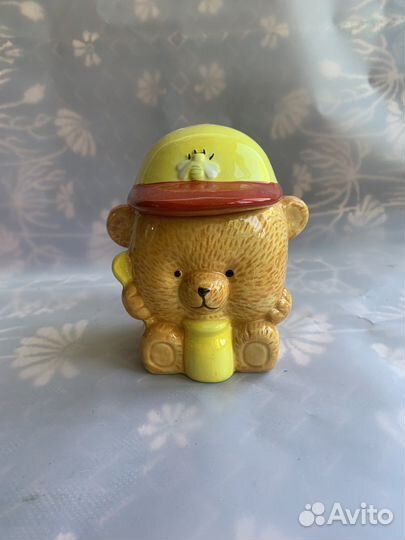 Горшочек для мёда керамический. Мишка