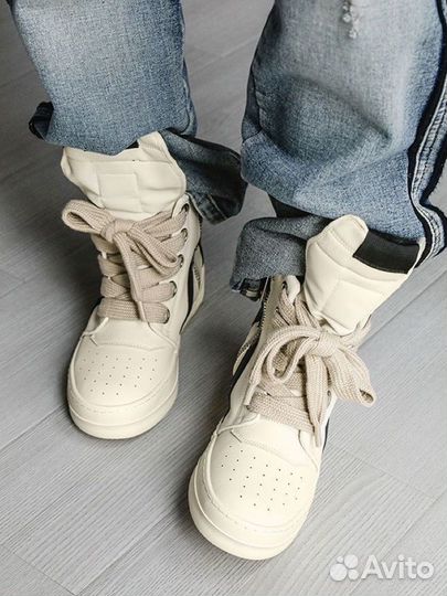 Кеды Rick Owens Geobasket Jumbo Laces Белые